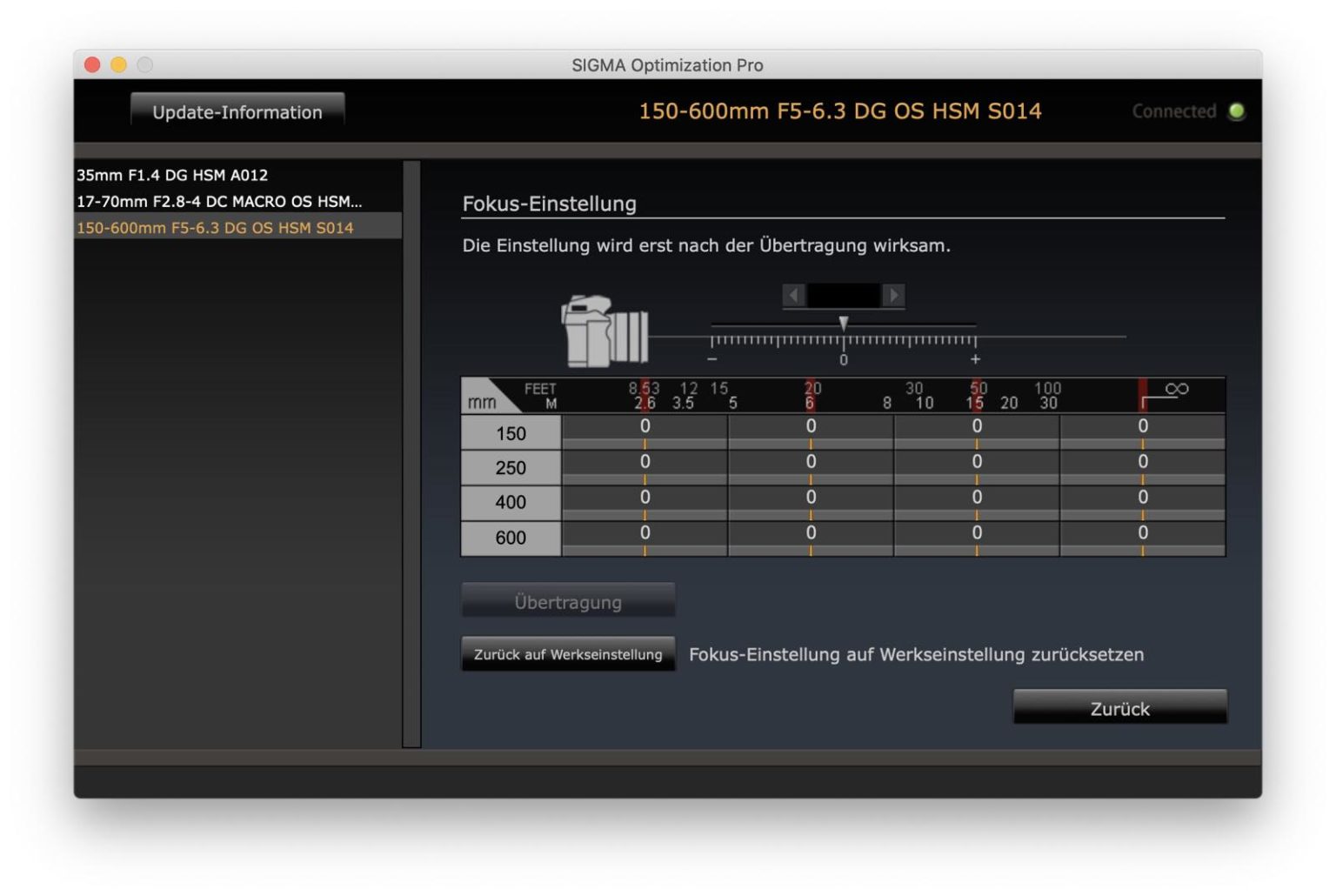 SIGMA USB-Dock: Objektive selbst kalibrieren — Lichter der Welt