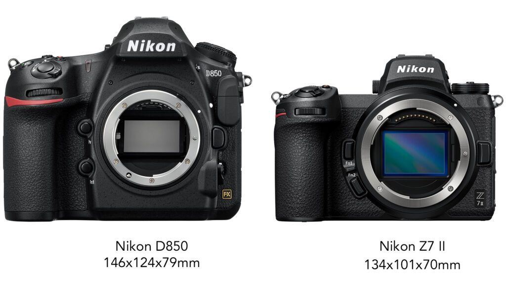 Systemkamera vs Spiegelreflexkamera Größenvergleich Nikon